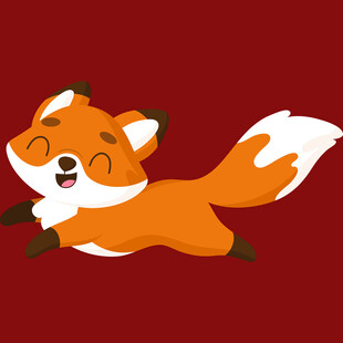 跳跃的可爱小狐狸