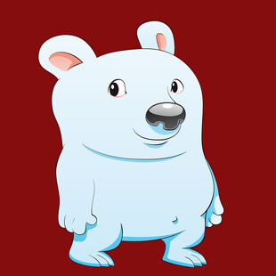 可爱站立北极熊卡通形象