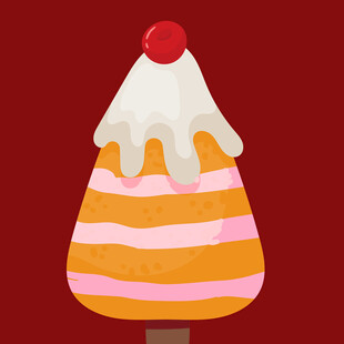 条纹冰淇淋插画