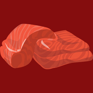 新鲜三文鱼肉块