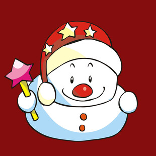 圣诞雪人手持魔法星
