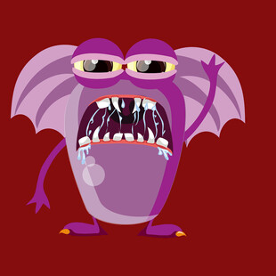 紫色搞怪蝙蝠怪物形象