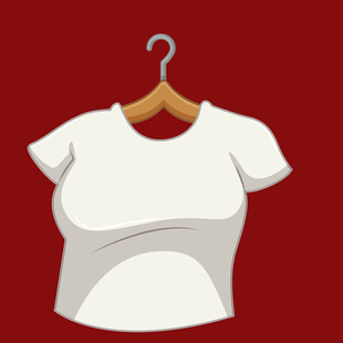 白色短袖恤挂在衣架上