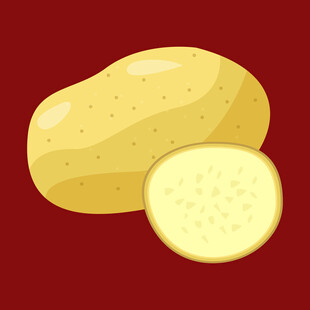 卡通风格土豆及切片图