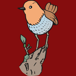 站在树桩上的可爱小鸟