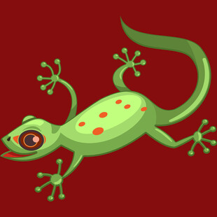 绿色斑点壁虎插画