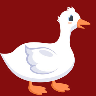 可爱卡通白鸭子