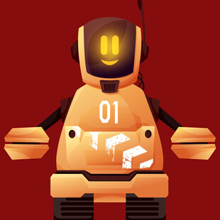 橙色机器人形象展示