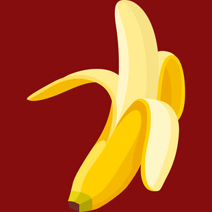 剥开的黄色香蕉插画