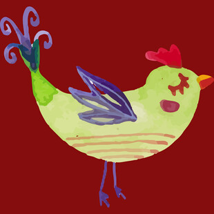 彩色手绘卡通小鸟形象