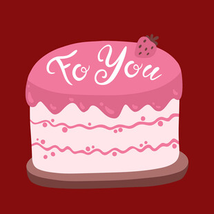 粉色爱心蛋糕送予你