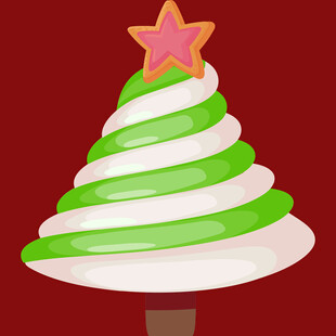 圣诞树形奶油甜点