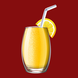 一杯鲜榨柠檬橙汁饮品