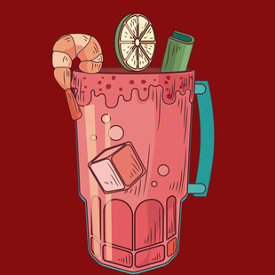 粉色冰饮插画美味又清凉