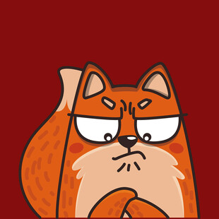 生气的卡通猫咪
