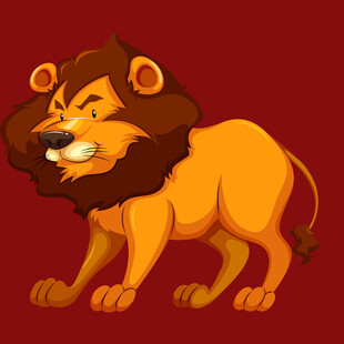 咆哮的卡通雄狮