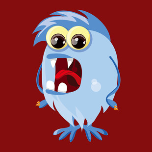 蓝色萌怪大张嘴巴