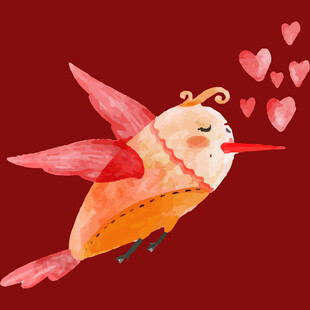 飞翔的爱心小鸟