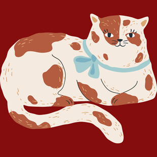 趴着的斑点猫咪