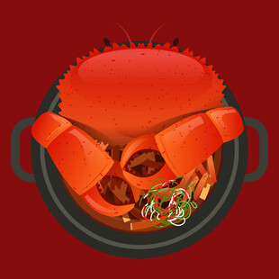 锅中美味大螃蟹