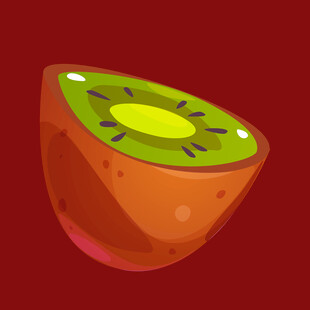 卡通风格切开的猕猴桃