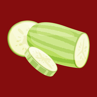 新鲜切段丝瓜插画