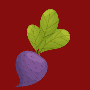 紫色萝卜插画