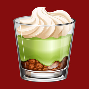 抹茶奶油杯甜点