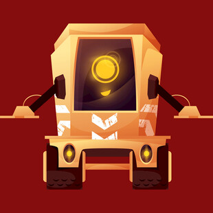 可爱橙色机器人