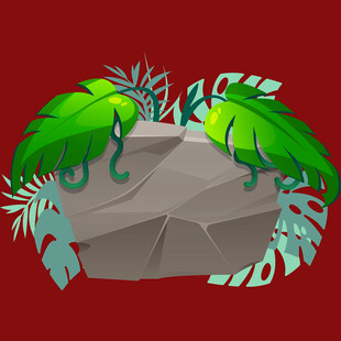 岩石旁的热带绿植景观