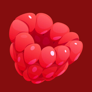 立体红心造型水果