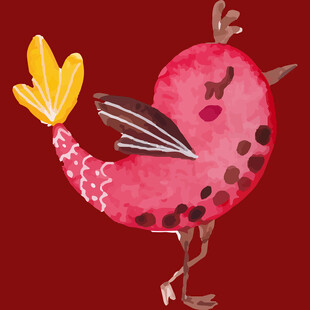 粉色卡通小鸟插画