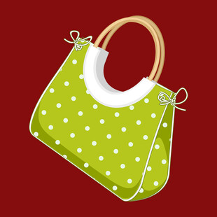 绿色波点手提时尚女包