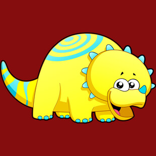 可爱黄色恐龙卡通形象