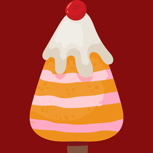 条纹冰淇淋插画