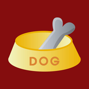 黄色狗碗配骨头