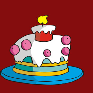 卡通美味生日蛋糕