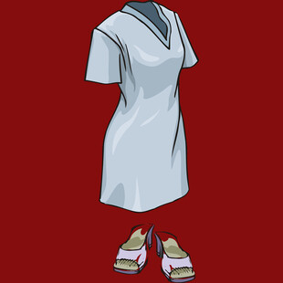 白色连衣裙搭配时尚鞋履