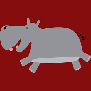 奔跑的卡通河马