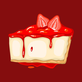 草莓淋酱卡通蛋糕