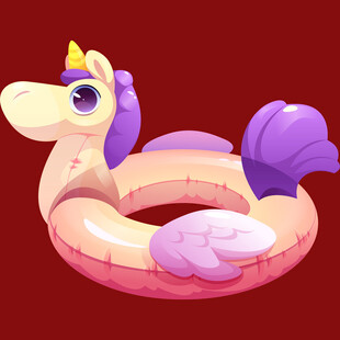 可爱独角兽造型游泳圈