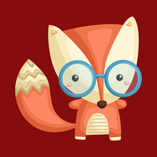 戴眼镜的可爱小狐狸