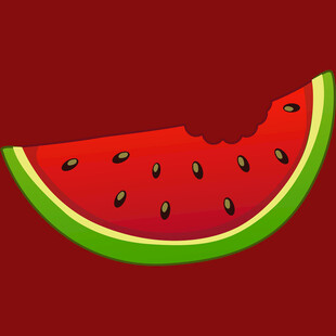 咬过的西瓜切片