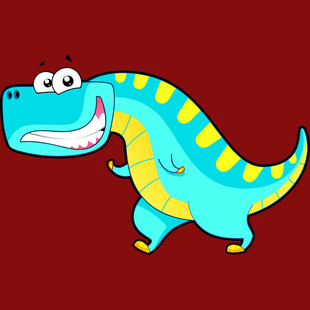 可爱卡通恐龙快乐奔跑