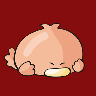 趴着的可爱卡通小洋葱