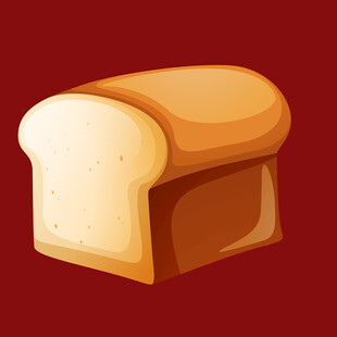 卡通风格的美味切片面包