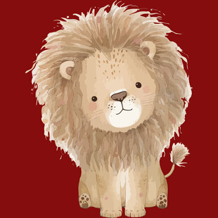 可爱小狮子插画