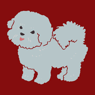 可爱白色小狗卡通形象