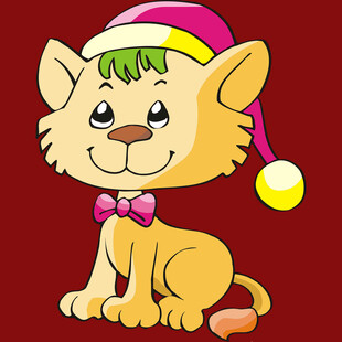 戴帽系领结的可爱小猫咪