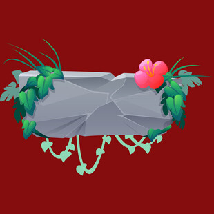 岩石绿植装饰元素